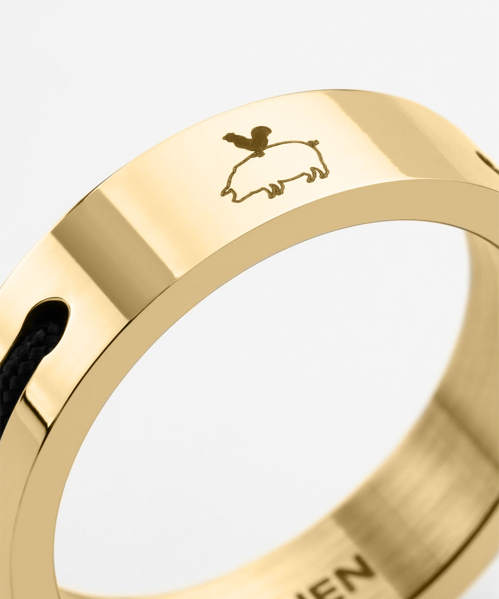 Navarch 6mm Ring Black | Gold
