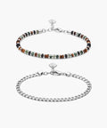 925 Sterling Silver Brontide Nagoya & Cuban Chain Set