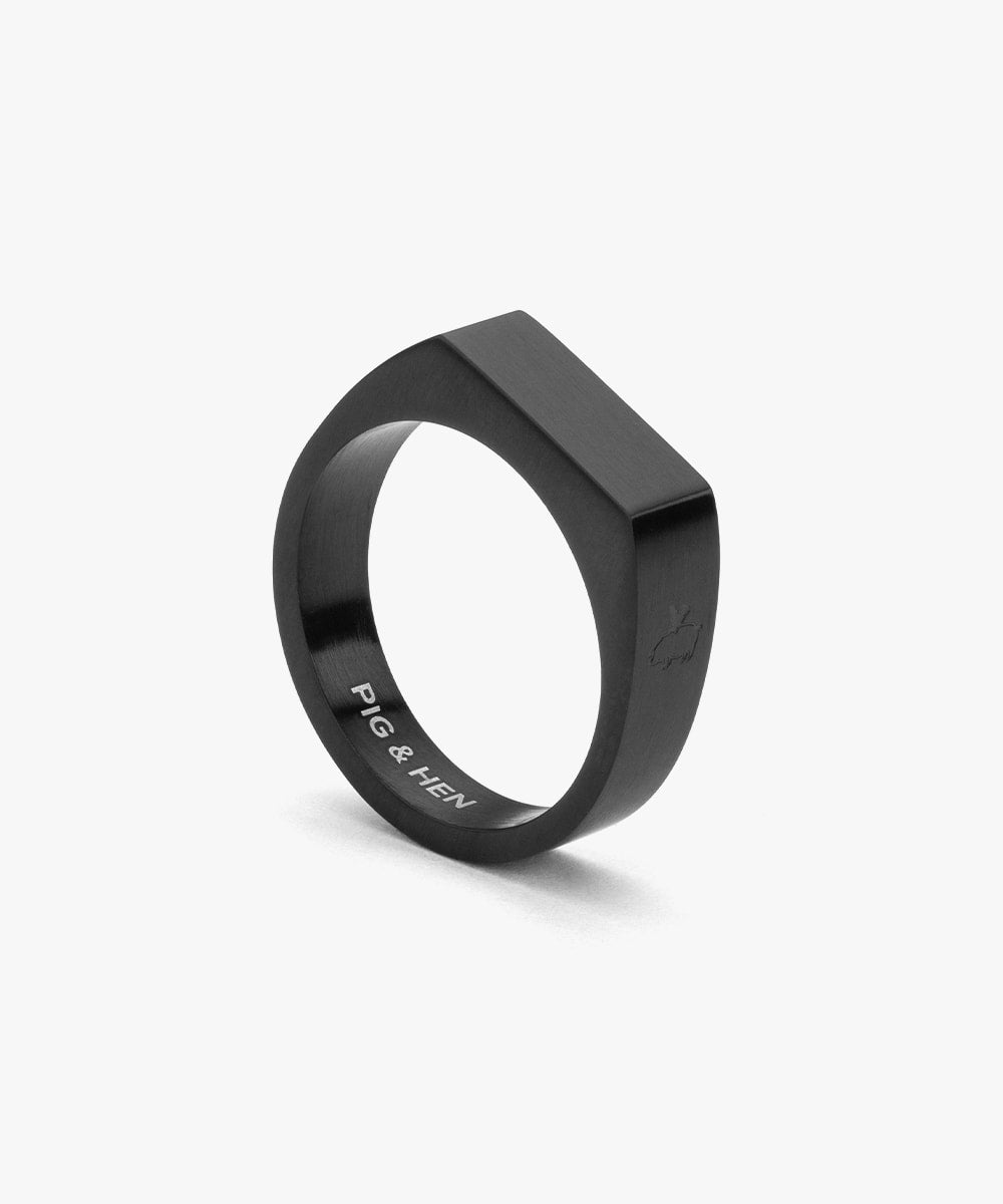 Signet Ring 6mm Slim Black | Black
